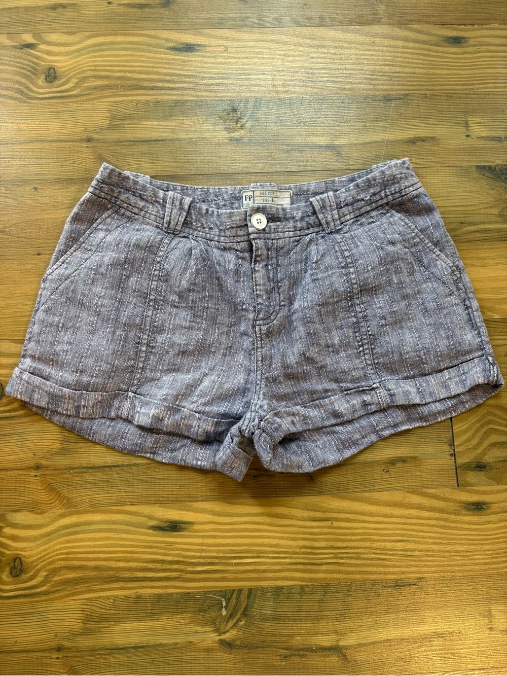 Free-People Linen Heathered Women’s Shorts Sz 6